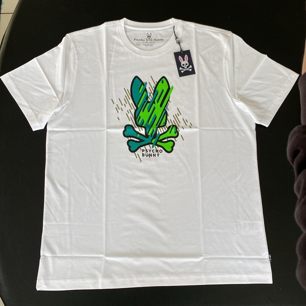 NWT Men’s Psycho Bunny White Carson Tee